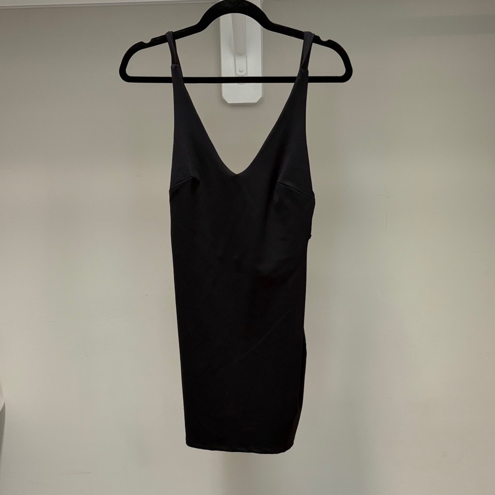 Anthropologie Black Bodycon Dress Spaghetti Strap V-Neck